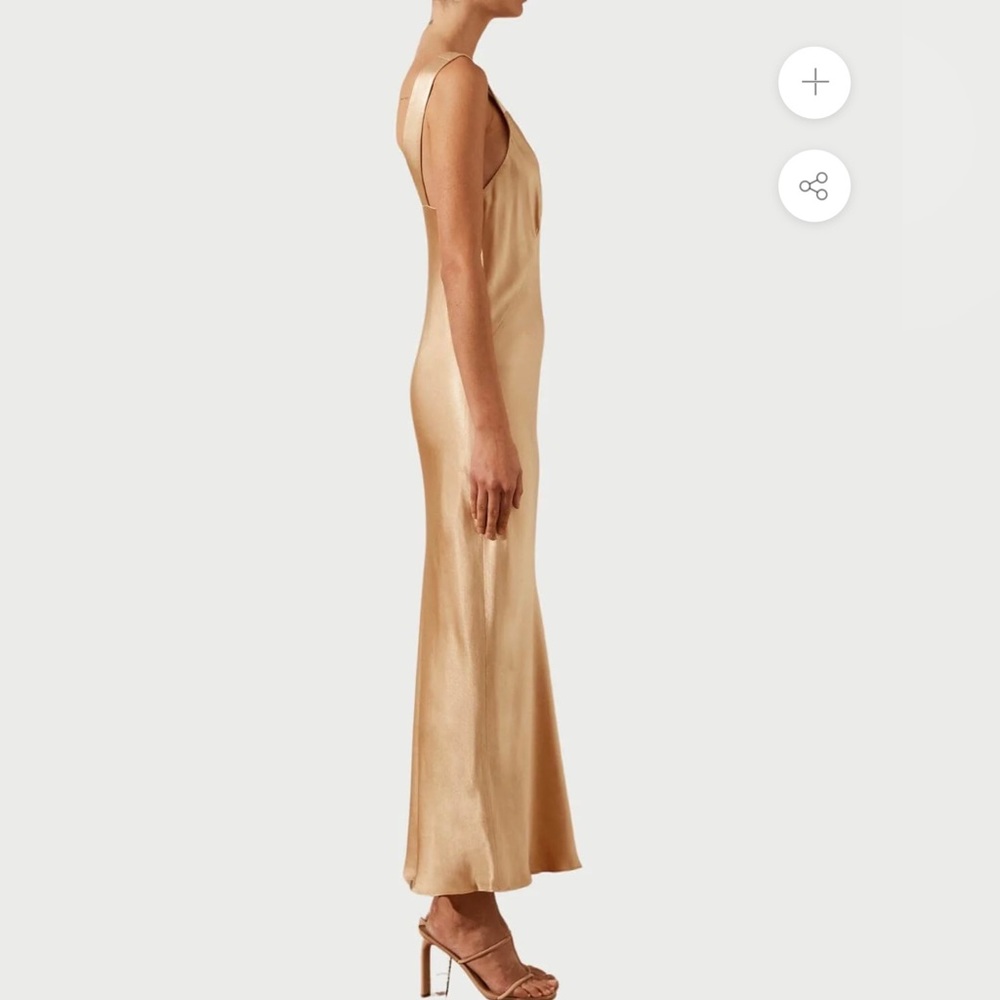 Shona Joy Plunged La Lune Midi Dress - in color Porcini - Picture 2 of 10